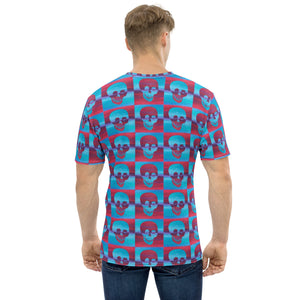 cerulean and magenta skulls Men's t-shirt