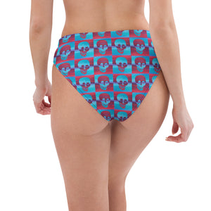 magenta cerulean Recycled high-waisted bikini bottom