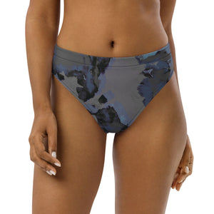 Grey Painted Recycled high-waisted bikini bottom