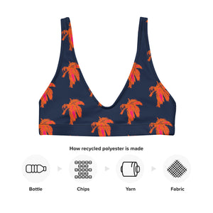 Neon Palm Recycled padded bikini top