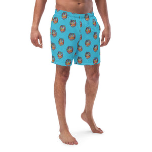 turquoise 6 eyed rainbow tiger Men's swim trunks