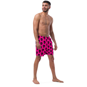 Pink Black Skull Men's swim trunks