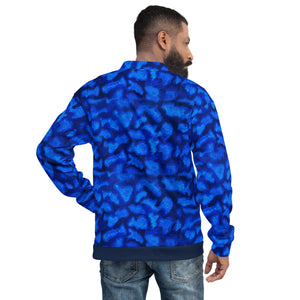 Blue Camo Unisex Bomber Jacket