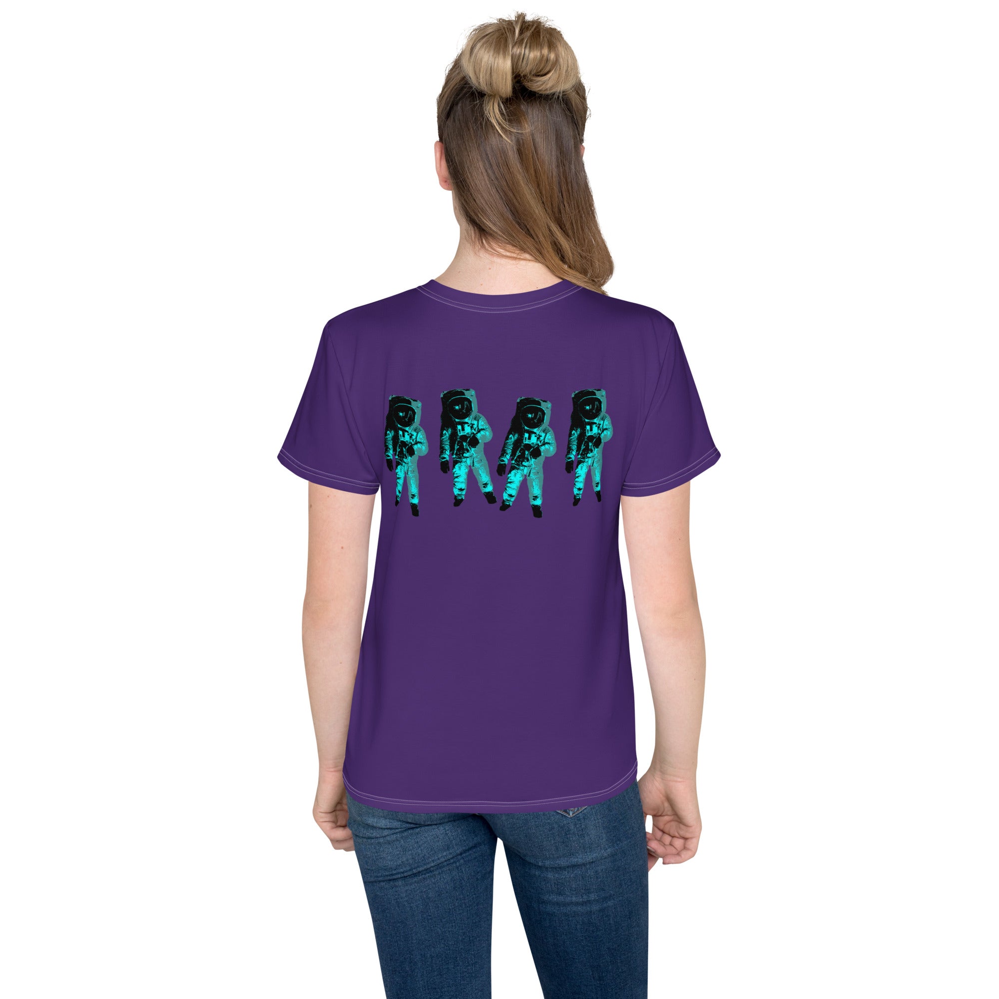 Teal moon men purple Youth crew neck t-shirt