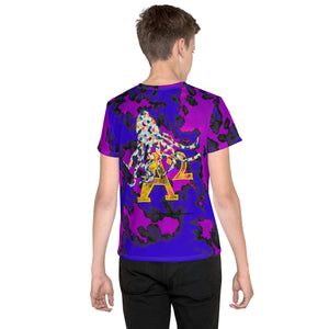 A2 Purple and Octopus Youth crew neck t-shirt