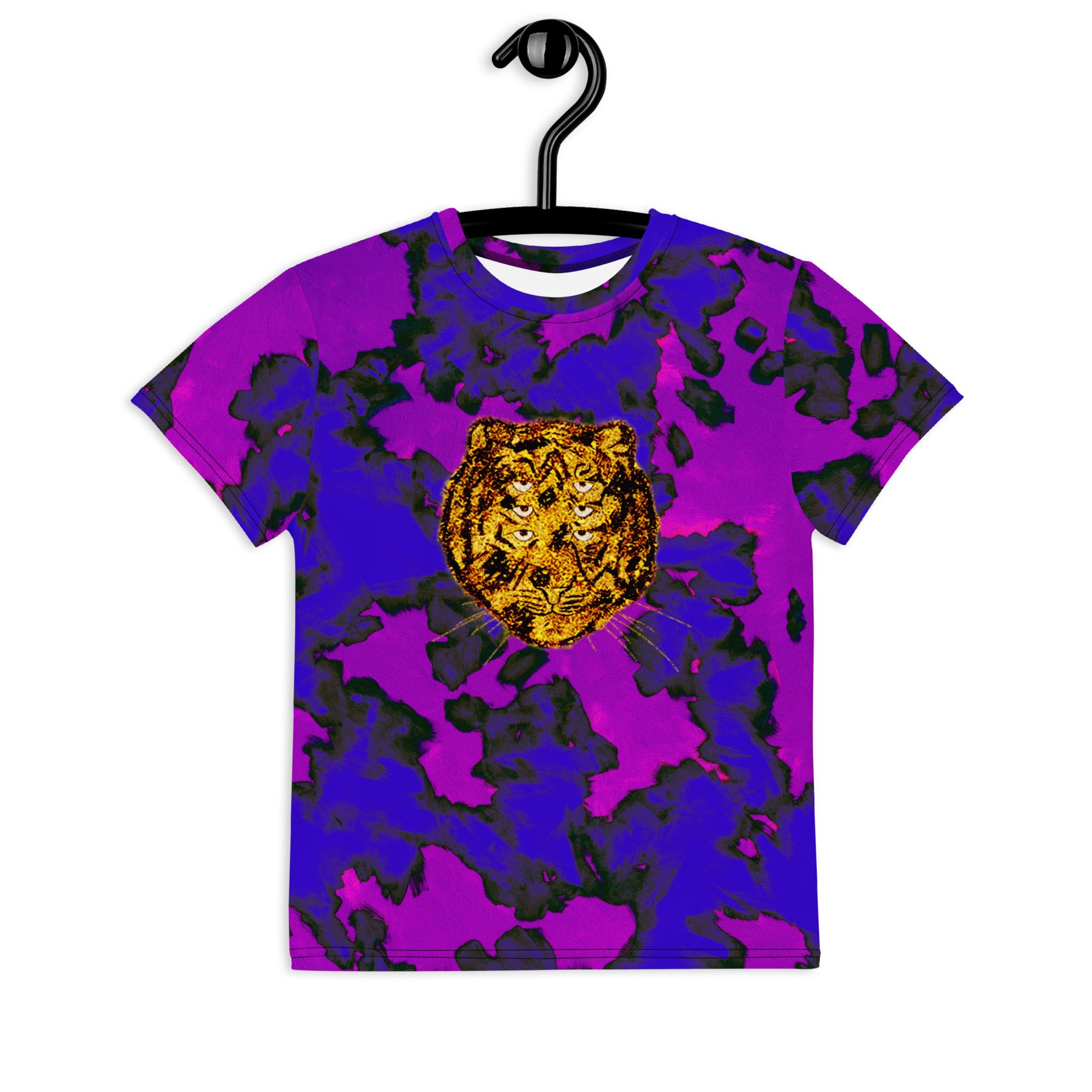 golden 6 eyed tiger Daphne Youth crew neck t-shirt