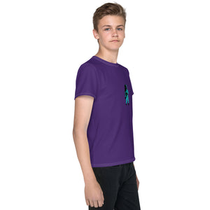 Teal moon men purple Youth crew neck t-shirt