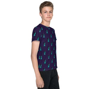Teal Moonman Purple Youth crew neck t-shirt