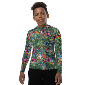 Flora and Fauna 6 Eyed Rainbow tiger Youth Rash Guard