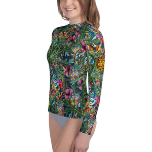 Flora and Fauna 6 Eyed Rainbow tiger Youth Rash Guard