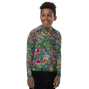 Flora and Fauna 6 Eyed Rainbow tiger Youth Rash Guard