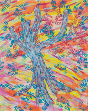 Blue Tree, original acrylic painting 18"x14"