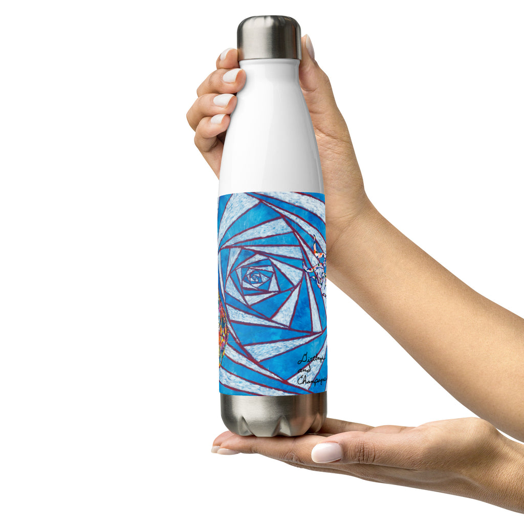 spiral with rainbow 6 eyed tiger and octopus! Stainless Steel Water Bottle